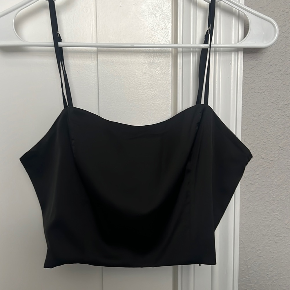 Black satin top